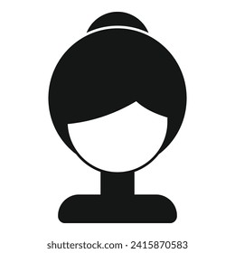 Wavy wig icon simple vector. Model locks fake. Woman face fashion