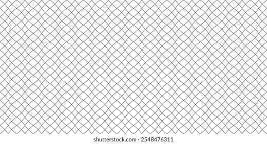 Wavy wire fence mesh. Illustration of seamless wavy mesh pattern (repeatable). Seamless metal grid pattern in vector. Lattice mesh texture.	