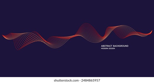 Wellige, verwinkelte Linien auf dunklem Hintergrund. Abstrakter Hintergrund mit amorphen Formen. Eine Vorlage zum Platzieren von Text und Informationen. Schönes, stilvolles Design.