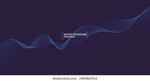 Wavy, wriggling lines on a dark background. Abstract background with amorphous shapes. A template for placing text and information. Beautiful stylish design.
