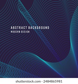 Wavy, wriggling lines on a dark background. Abstract background with amorphous shapes. A template for placing text and information. Beautiful stylish design.