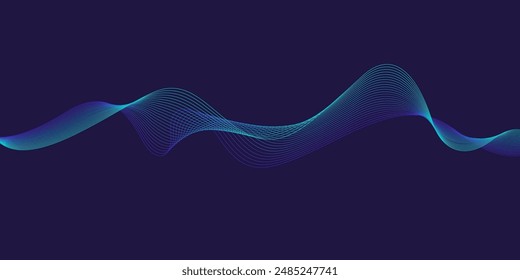 Wavy, wriggling lines on a dark background. Abstract background with amorphous shapes. A template for placing text and information. Beautiful stylish design.