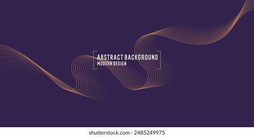 Wavy, wriggling lines on a dark background. Abstract background with amorphous shapes. A template for placing text and information. Beautiful stylish design.
