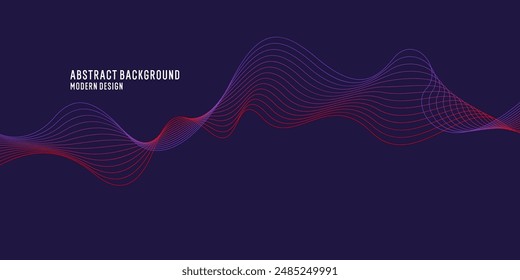 Wavy, wriggling lines on a dark background. Abstract background with amorphous shapes. A template for placing text and information. Beautiful stylish design.