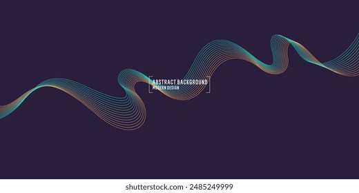 Wavy, wriggling lines on a dark background. Abstract background with amorphous shapes. A template for placing text and information. Beautiful stylish design.