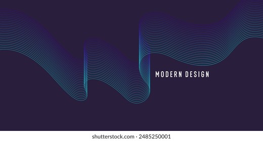 Líneas onduladas y onduladas sobre un fondo oscuro. Fondo Abstractas con Formas amorfas. Una Plantilla para colocar texto e información. Hermoso diseño elegante.