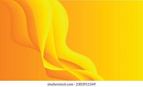 Wavy Yellow abstract vector background.Fluid,Liquid design.Perfect for landing pages presentations,presentations,posters,covers,banners and promotions.