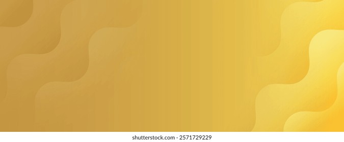 Wavy yellow background with a smooth texture. The background features a gradient of yellow tones, creating a warm and vibrant feel. Minimal abstract gradient wavy line vector background