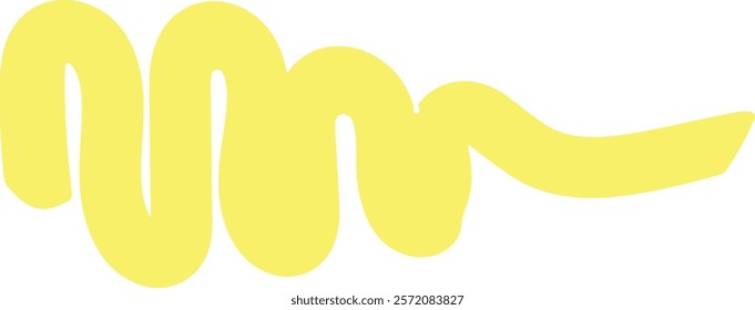 Wavy yellow highlighter stroke marking important information in a document, creating a visually appealing and informative element for studying or work