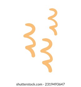 Wavy yellow strokes brochure element design. Primitive art. Vector illustration with empty copy space for text. Editable shapes for poster decoration. Creative and customizable frame