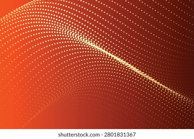 Wavy yellow-orange dot matrix pattern on gradient red-orange background, dotmatrix yellowdots