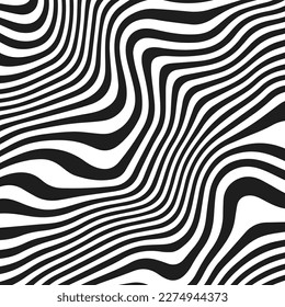 Wavy Zebra Psychedelic style of Abstract groovy background for use as backdrop, poster, wallpaper or cover