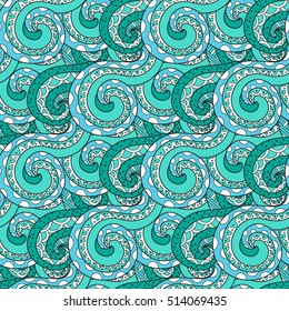 Wavy zen-art seamless pattern
