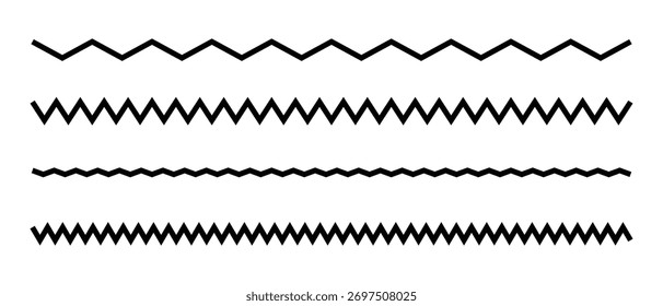 Zickzackliniensymbol, abstraktes Wellenliniendesign, gekrümmtes Zickzackliniensymbol.
