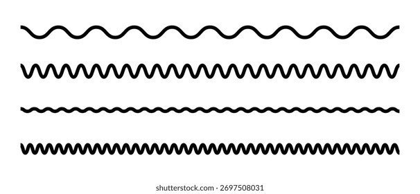 Zickzackliniensymbol, abstraktes Wellenliniendesign, gekrümmtes Zickzackliniensymbol.