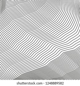 wavy zig zag lines geometric pattern monochrome black fashion wallpaper concept vector background