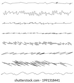 Wavy, zig-zag, líneas cruzadas cruzadas, elementos vectoriales de rayas