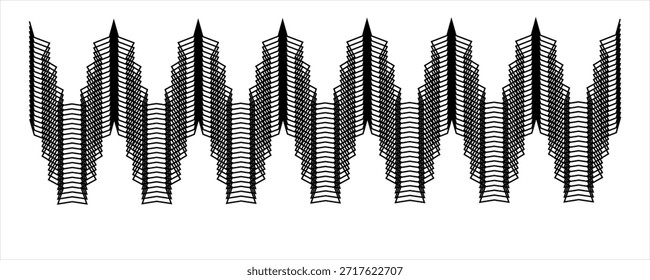 Ondulado, zig-zag, líneas entrecruzadas. Ondeando rayas