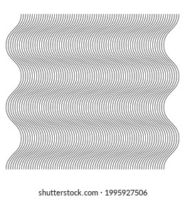 Wavy, zig-zag, cruz cruzada, elemento geométrico de líneas onduladas. vector