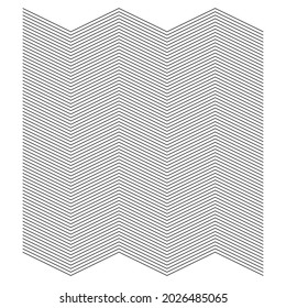 Wavy, Zickzack, Kreuz, gewölbte Linien geometrisches Element. Vektorgrafik