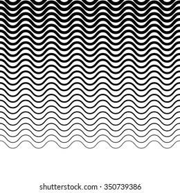 Wavy, zigzag, jagged lines. Horizontally repeatable monochrome pattern.