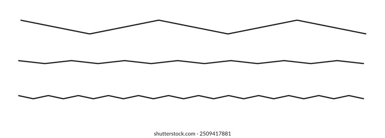 wavy zigzag line icon vector set 