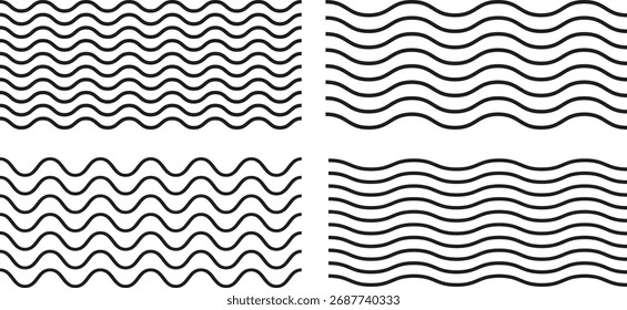 Elemento de padrão de linha em ziguezague ondulado. Design de contorno em ziguezague de repetição abstrato curvo