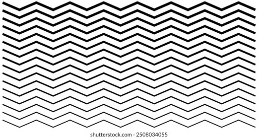 wavy zigzag lines. Black underlines wavy curve zig zag line pattern in abstract style, horizontal line eps 10.