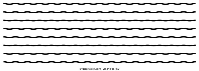 Wavy zigzag lines. Black underlines wavy curve zig zag line pattern in abstract style, horizontal line eps 20 .