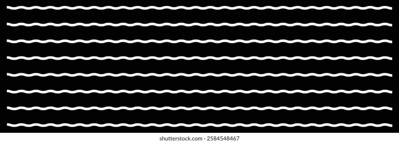 Wavy zigzag lines. Black underlines wavy curve zig zag line pattern in abstract style, horizontal line eps 20 .