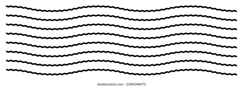Wavy zigzag lines. Black underlines wavy curve zig zag line pattern in abstract style, horizontal line eps 20 .