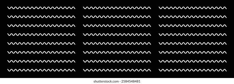 Wavy zigzag lines. Black underlines wavy curve zig zag line pattern in abstract style, horizontal line eps 20 .