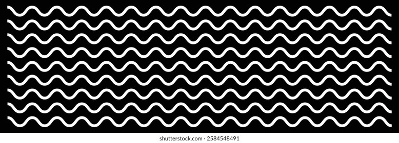 Wavy zigzag lines. Black underlines wavy curve zig zag line pattern in abstract style, horizontal line eps 20 .