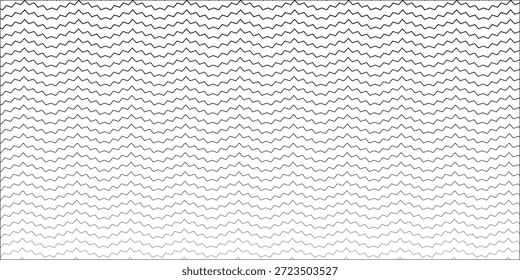 wavy zigzag lines. Black underlines wavy curve zig zag line pattern in abstract style, horizontal line eps 10.