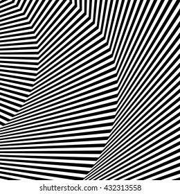 Wavy, zigzag lines, lines with distortion, crease. Monochrome pattern