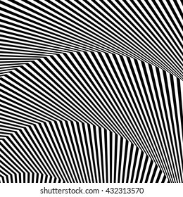 Wavy, zigzag lines, lines with distortion, crease. Monochrome pattern