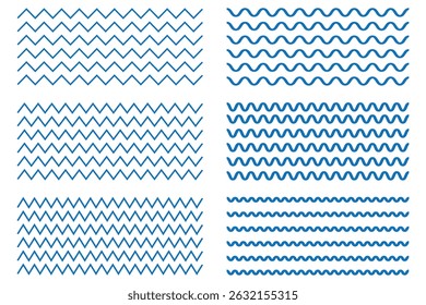 Wavy and zigzag lines pattern with ripples and squiggly strokes. eps 10.