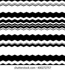 Wavy (zigzag) lines repeatable pattern - Irregular monochrome pattern with wavy, zigzag lines