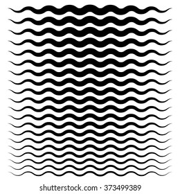 Wavy, zigzag lines from thick to thin graphic elements