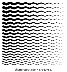 Wavy, zigzag lines from thick to thin graphic elements