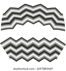 Wavy zigzag pattern. Horizontal stripe texture. Abstract monochrome design. Vector geometric element. EPS 10.