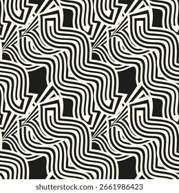 Wavy zigzag seamless vector pattern