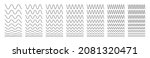 Wavy, zigzag and sinusoidal lines. Set decor, dividers. Isolated vector illustration on white background.