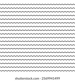 Wavy Zigzag and sinusoidal lines. Set decor, dividers. Isolated vector illustration on white background. Black color.