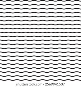 Wavy Zigzag and sinusoidal lines. Set decor, dividers. Isolated vector illustration on white background. Black color.