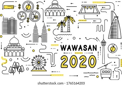 wawason 2020 with small malaysia building icon
