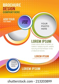 Wawe background with bubbles - brochure design or flyer
