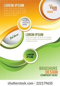Wawe background with bubbles - brochure design or flyer