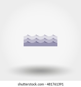 Wawes. Icon for web and mobile application. Vector illustration on a white background. Flat design style.