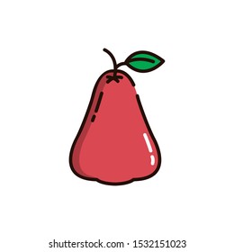 wax apple icon design, Fruit healthy organic food sweet and nature theme Vector illustration